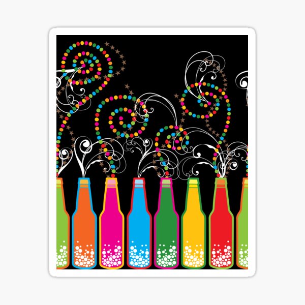 Item preview, Colorful Bottles Bubbly Celebration designed and sold by fatfatin.
