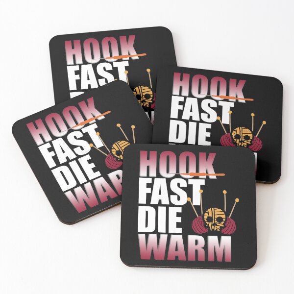 Item preview, Hook Fast Die Warm | Funny Crochet & Knitting Lovers designed and sold by Dancing Dolphin Crafts.