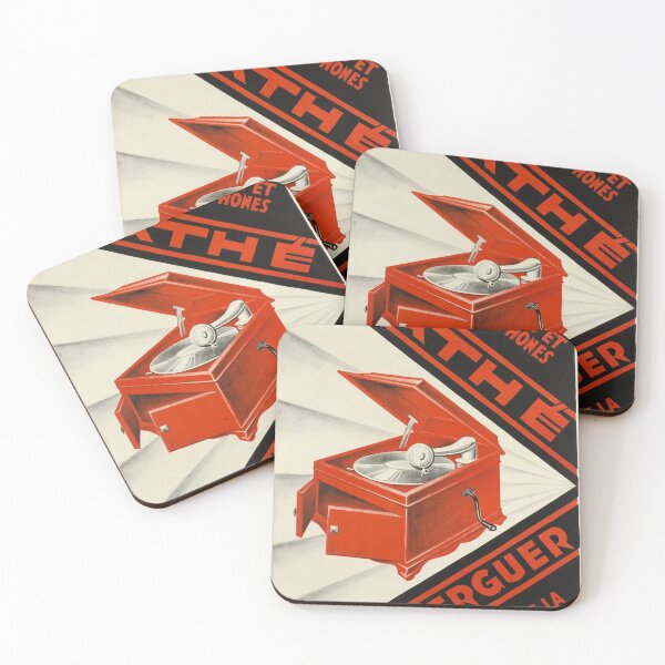 Aperçu de l'œuvre retro disques et gramophones pathe vintage reclame créée et vendue par CorasPosters.