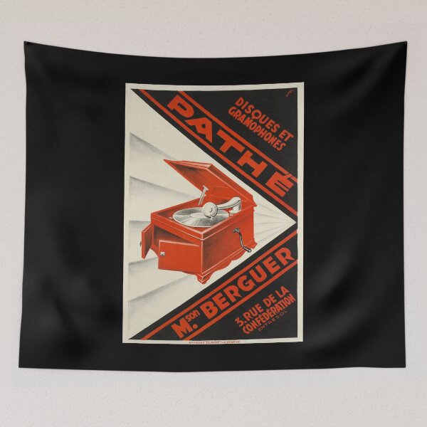 Aperçu de l'œuvre retro disques et gramophones pathe vintage reclame créée et vendue par CorasPosters.
