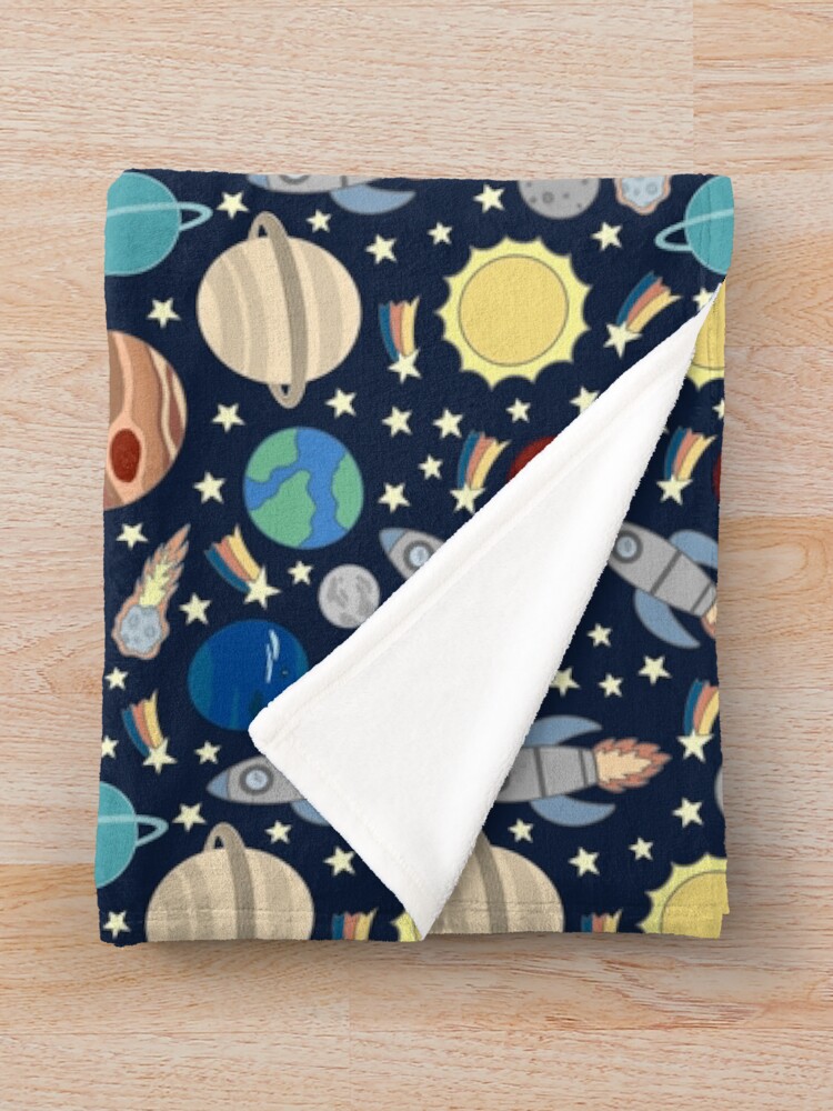 Thumbnail 3 of 6, Throw Blanket, Space pattern designed and sold by cwillustration.