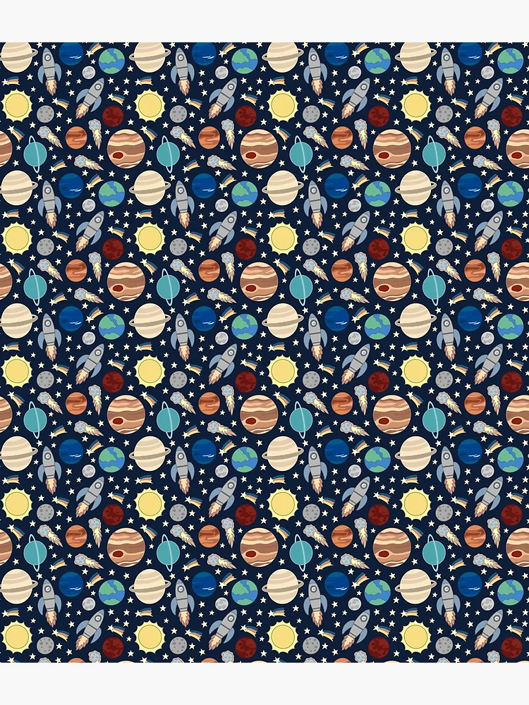 Thumbnail 3 of 3, Backpack, Space pattern designed and sold by cwillustration.