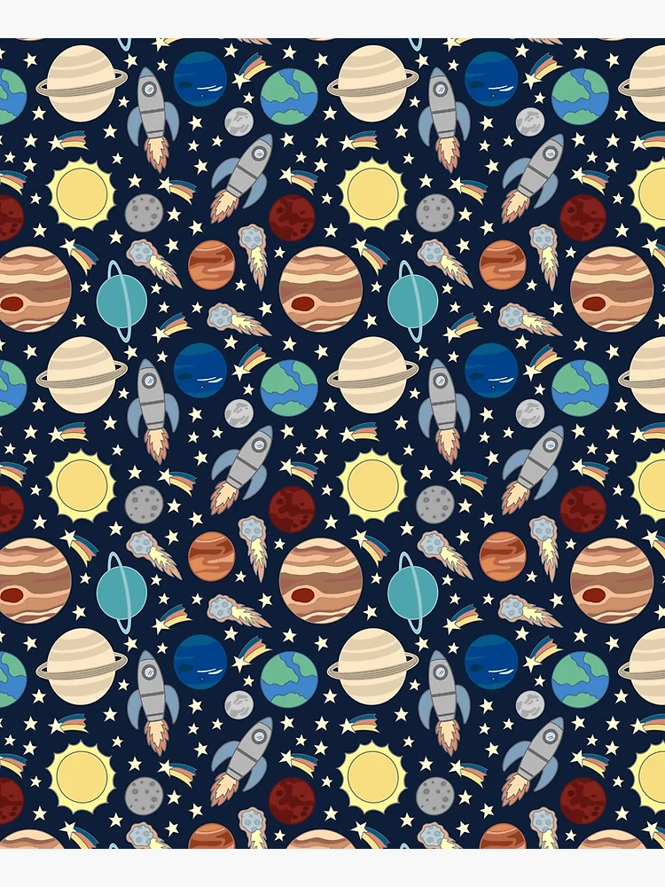 Thumbnail 6 of 6, Apron, Space pattern designed and sold by cwillustration.