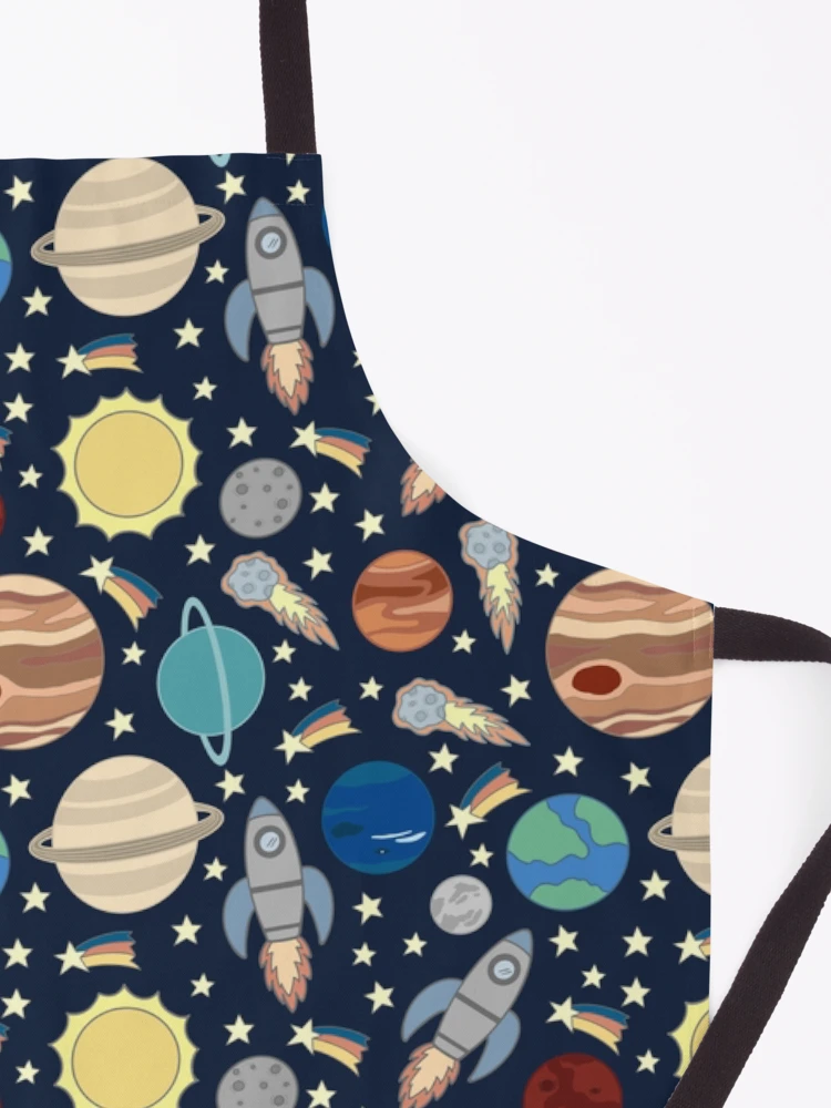 Thumbnail 3 of 6, Apron, Space pattern designed and sold by cwillustration.