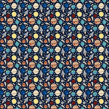 Artwork thumbnail, Space pattern by cwillustration