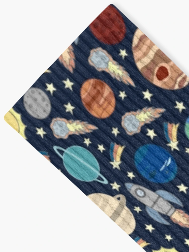 Thumbnail 2 of 5, Socks, Space pattern designed and sold by cwillustration.