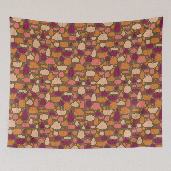 Item preview, Fall Pumpkin Pattern - Dark Green designed and sold by KTJoh.