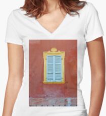 Palazzo window - Italy Women's Fitted V-Neck T-Shirt