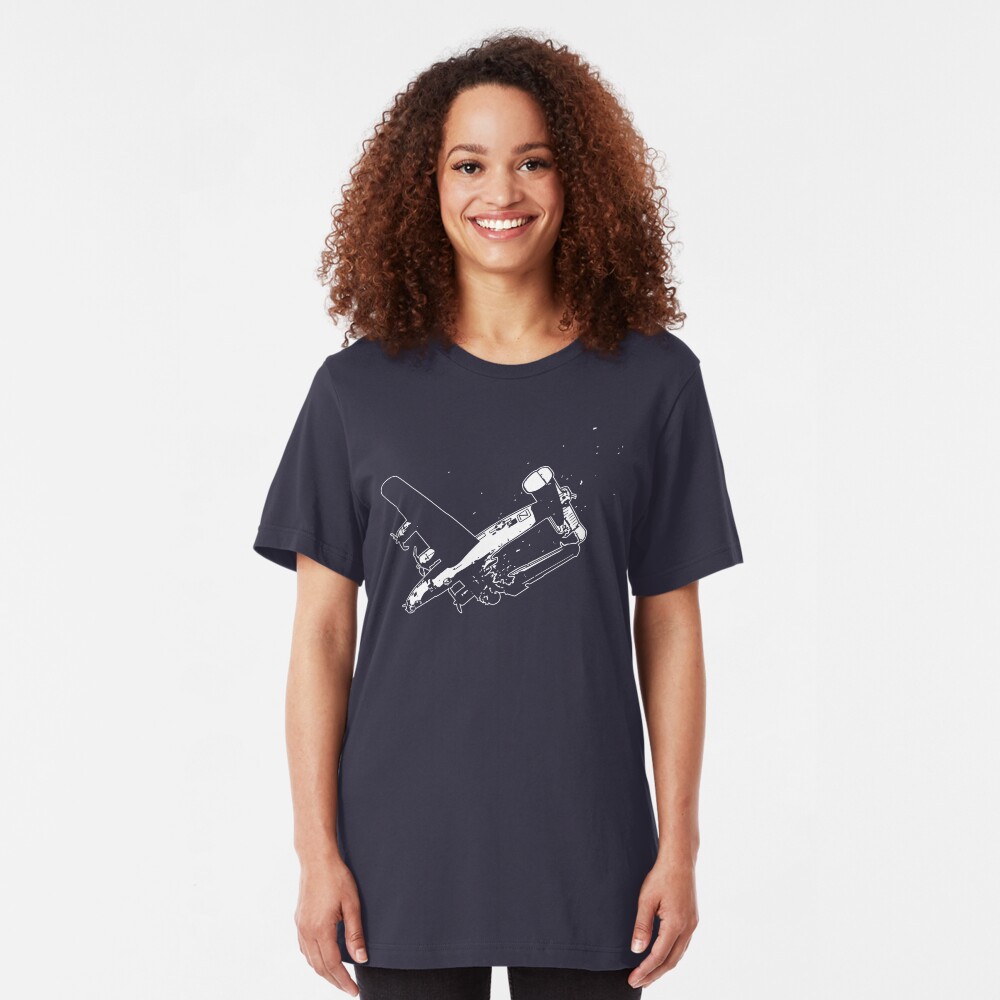 Shot B-24 Liberator! Slim Fit T-Shirt