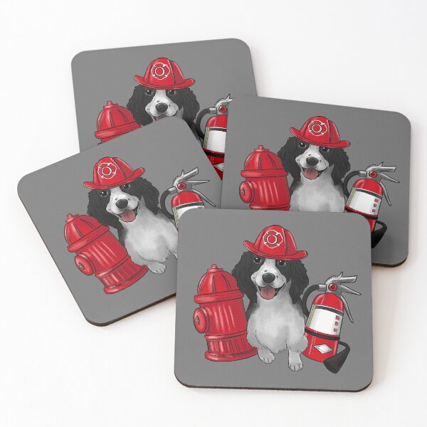 Item preview, Commissioned Illustration: Edgar the Firefighter Dog designed and sold by Dino & Panda Studios.