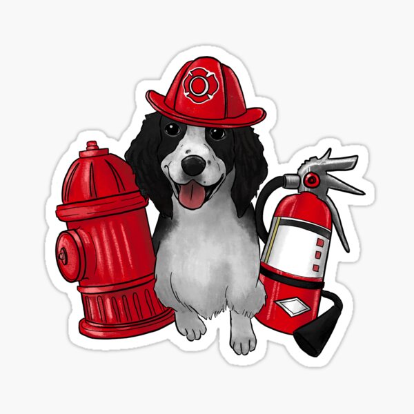 Commissioned Illustration: Edgar the Firefighter Dog Sticker