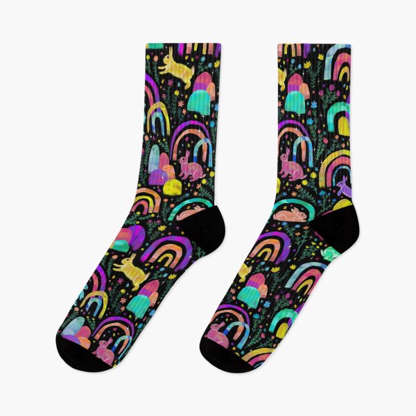 Item preview, Rainbow Rabbits | Black designed and sold by makemerriness.