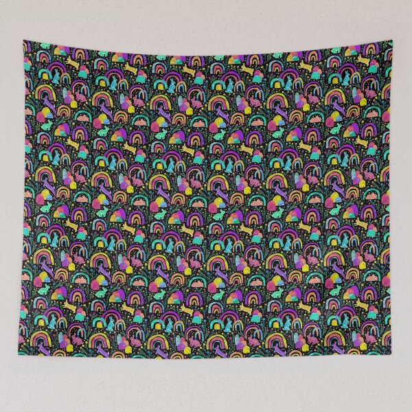 Item preview, Rainbow Rabbits | Black designed and sold by makemerriness.