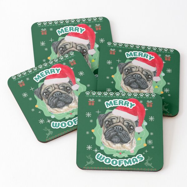 Item preview, Merry Woofmas Pug designed and sold by bohefy.