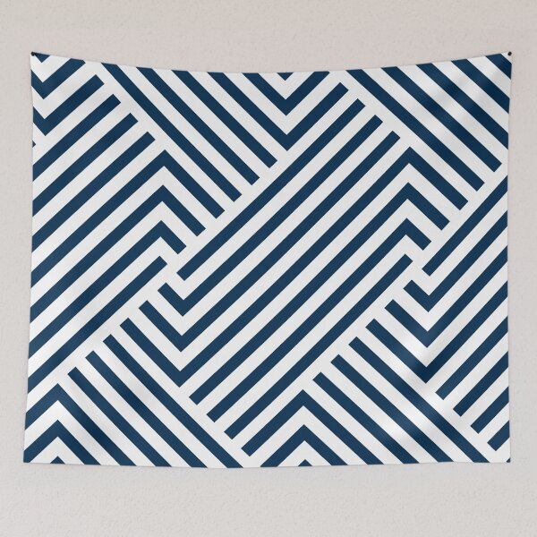 Item preview, Navy Geometric Abstract Lines designed and sold by Anne-Marie Bloor.