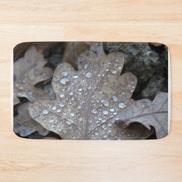 Item preview, Oak leaf in autumn and pearls drops of water designed and sold by EstelleRossetti.