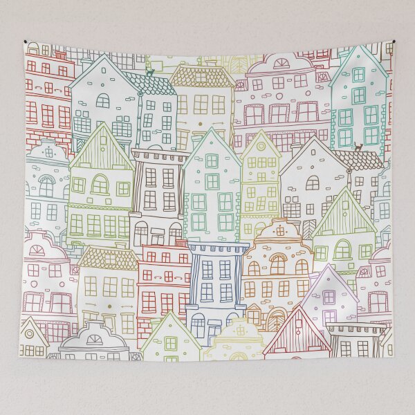 Item preview, Hand Drawn Houses Seamless Pattern Collection designed and sold by artPS.
