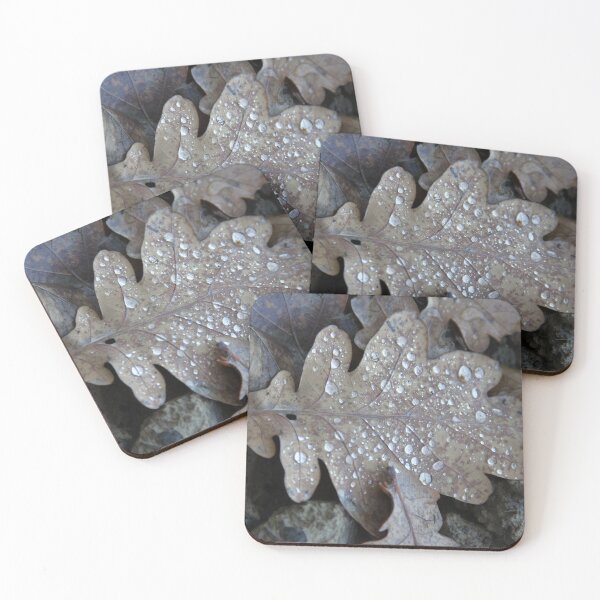 Item preview, Oak leaf in autumn and pearls drops of water designed and sold by EstelleRossetti.