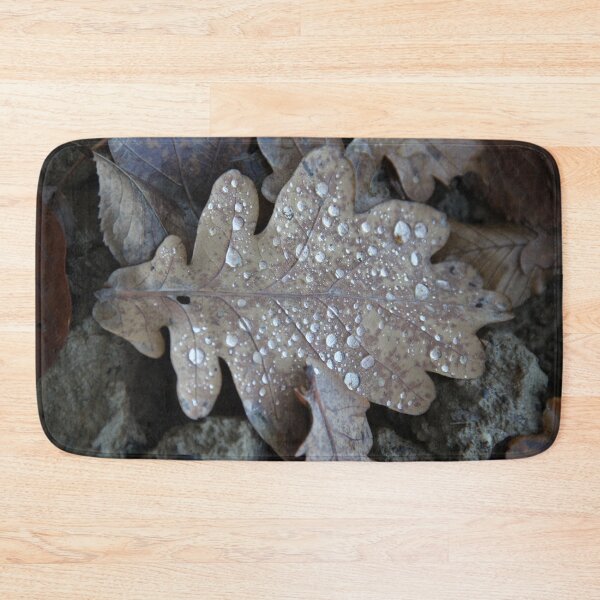 Item preview, Oak leaf in autumn and pearls drops of water designed and sold by EstelleRossetti.