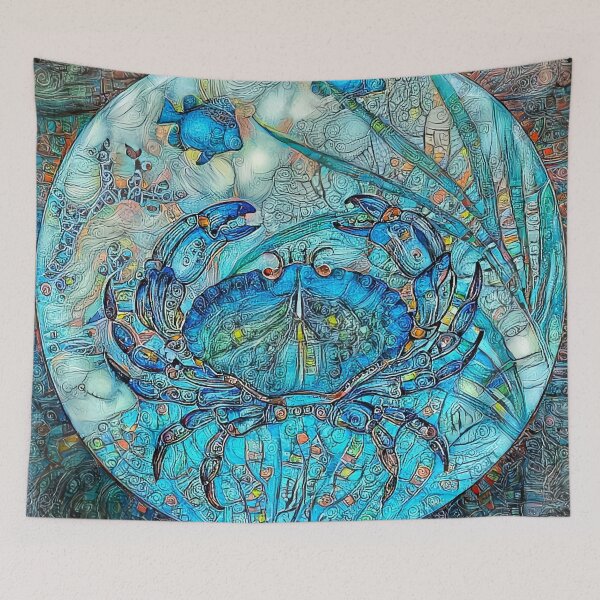 Item preview, Blue Crabs and Ocean Fish designed and sold by IssyDesigns.