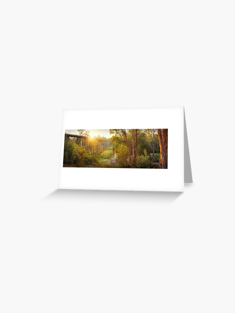Thumbnail 1 of 2, Greeting Card, Stony Creek Trestle Bridge, Lakes Entrance, Victoria, Australia designed and sold by Chockstone.