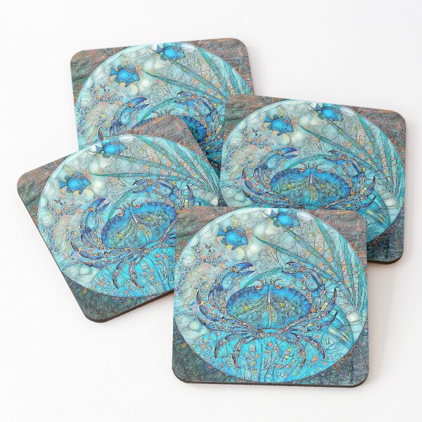 Item preview, Blue Crabs and Ocean Fish designed and sold by IssyDesigns.