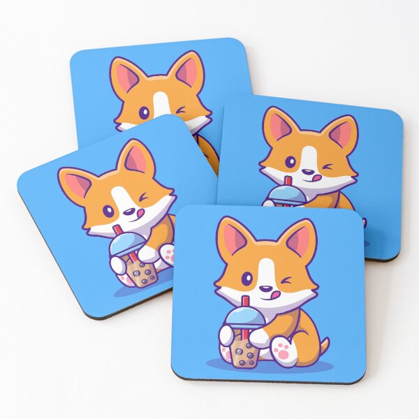 Item preview, Cute Corgi Drink Milk Tea  designed and sold by artPS.