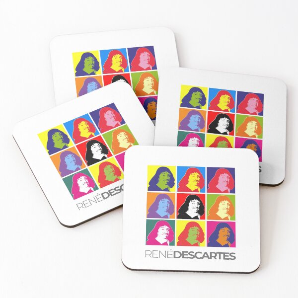 Item preview, René Descartes pop-art poster portrait designed and sold by CMYKStudio.