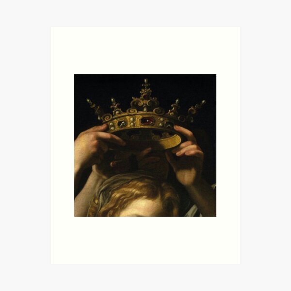 Hands and crown Art Print