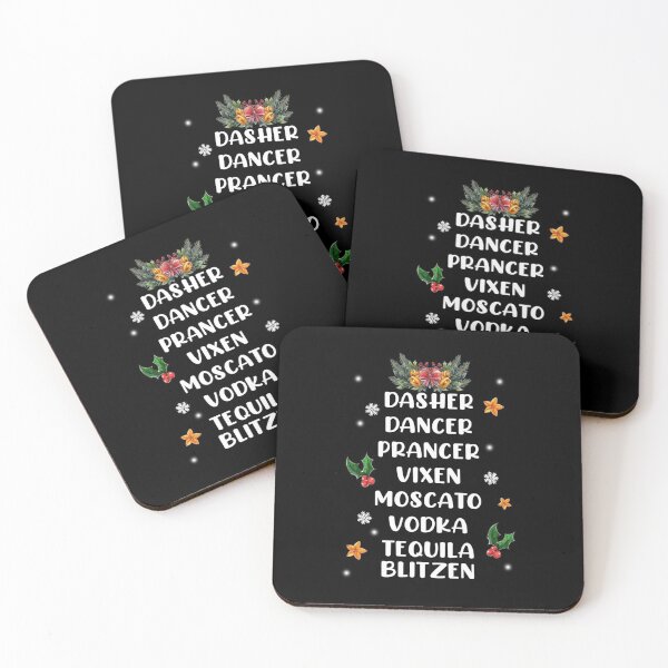 Aperçu de l'œuvre Dasher Dancer Prancer Vixen Moscato Vodka Tequila Blitzen créée et vendue par BartonRich.