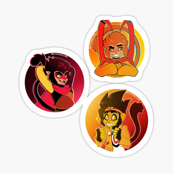 Monkie Trio Sticker By Chaoseclips Redbubble