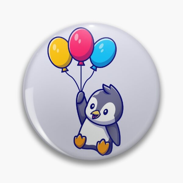 Item preview, Cute Penguin Flying With Balloons Cartoon designed and sold by artPS.