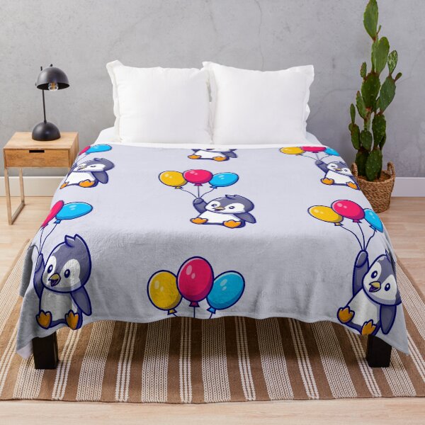 Item preview, Cute Penguin Flying With Balloons Cartoon designed and sold by artPS.