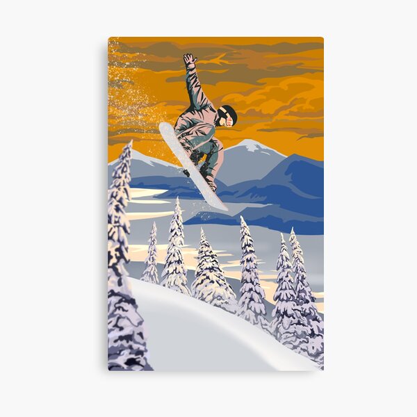 Retro style Snowboard poster art Canvas Print