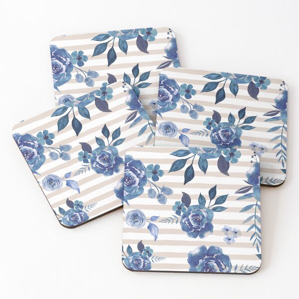 Artikelvorschau, Hamptons Style Navy und Beige Floral entworfen und verkauft von Anne-Marie Bloor.