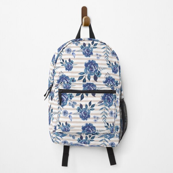 Item preview, Hamptons Style Navy and Beige Floral designed and sold by Anne-Marie Bloor.