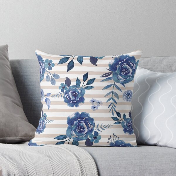 Artikelvorschau, Hamptons Style Navy und Beige Floral entworfen und verkauft von Anne-Marie Bloor.
