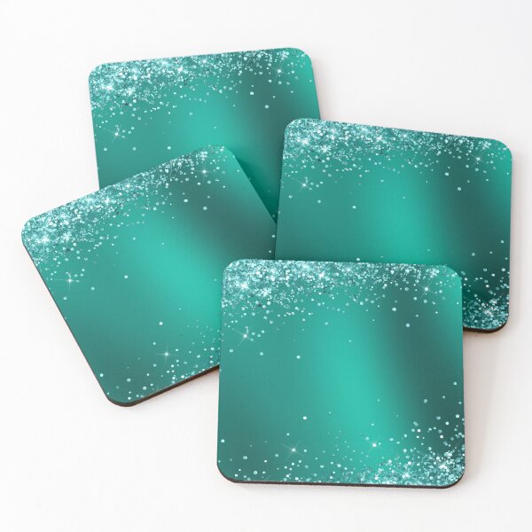 Item preview, Christmas Lover Elegant Teal Holographic Glitter Effect Printed Texture designed and sold by UniQueensShop.