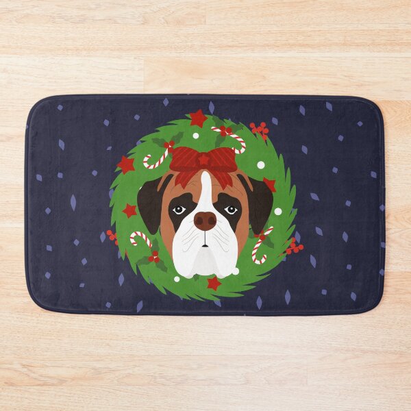 Item preview, Boxer Dog Christmas Wreath designed and sold by Lulupainting.