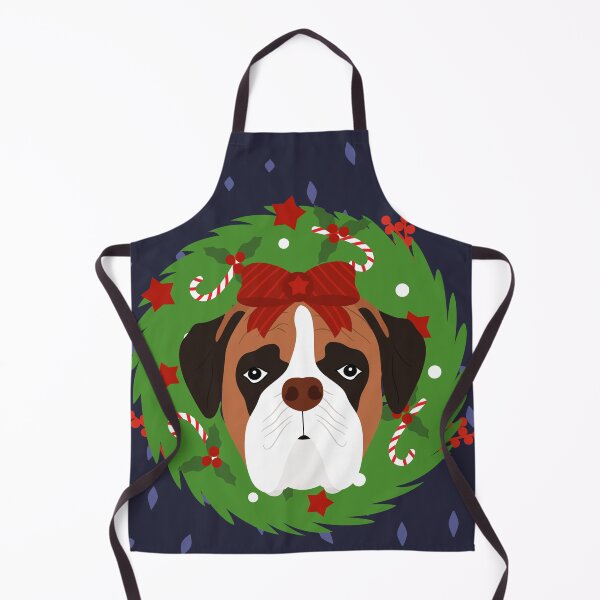 Item preview, Boxer Dog Christmas Wreath designed and sold by Lulupainting.