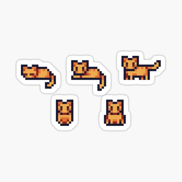 cat - pixel art Sticker for Sale by MoDsama  Pixel art, Pixel art  templates, Easy pixel art