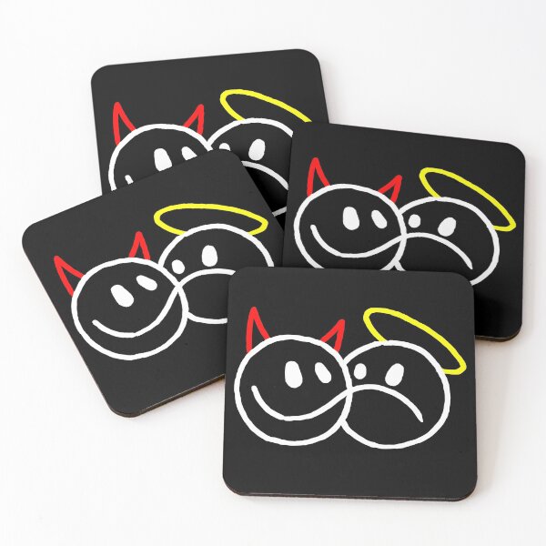 Item preview, Angel And Devil Merged Emoji Face designed and sold by mikels.