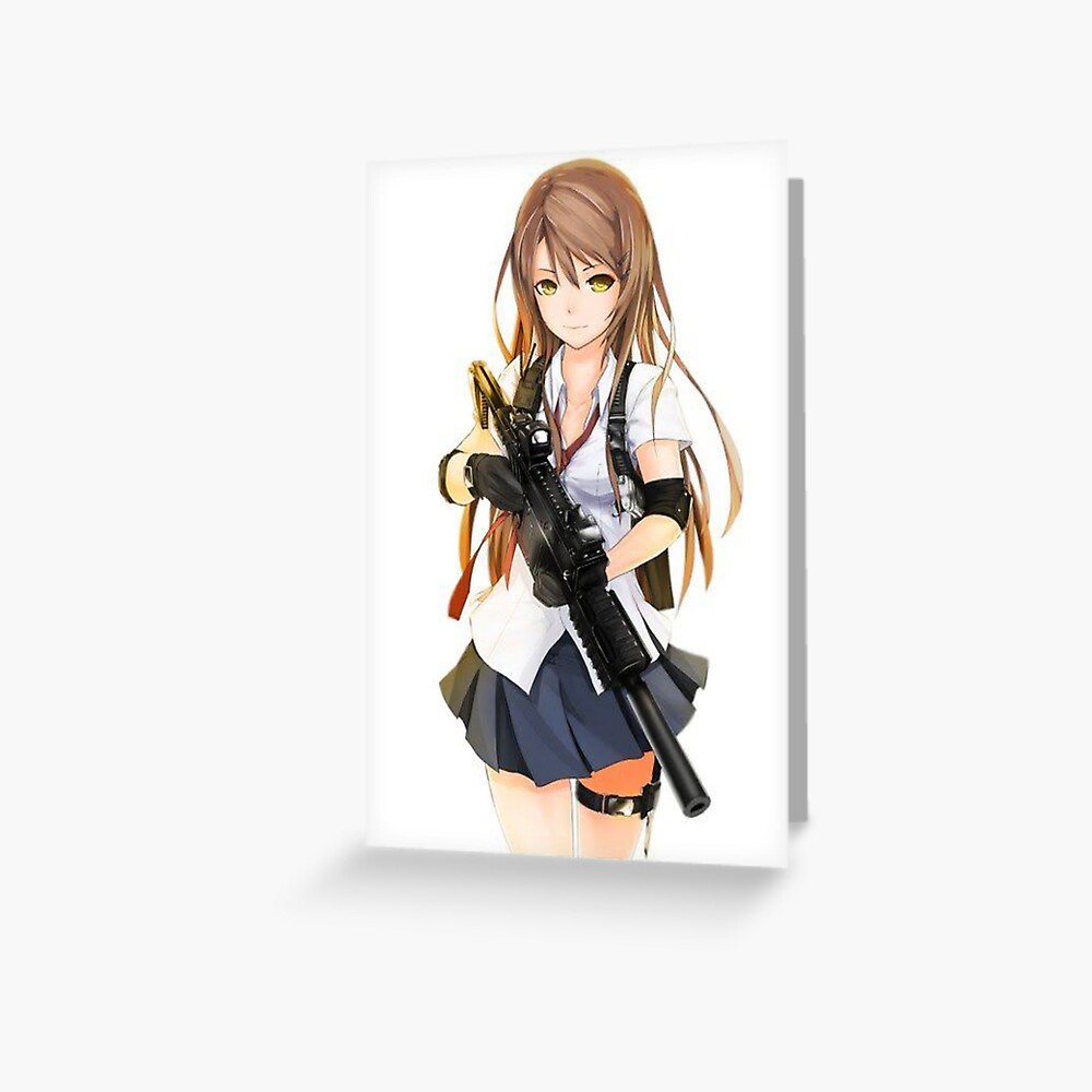 Anime Girl With Gun Art Print By Meghaachar1234 Redbubble