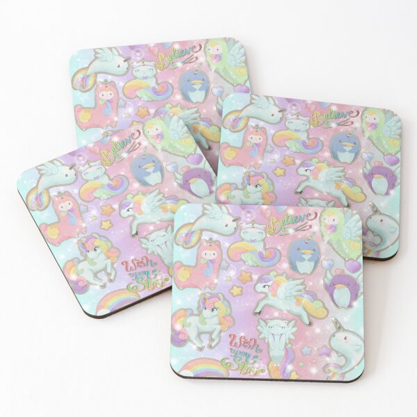 Item preview, Believe in Unicorns - kawaii unicorn and pegasus including alpaca (pacacorn), cats (catacorn), narwhales, and penguins (pengacorn) designed and sold by SamInJapan.