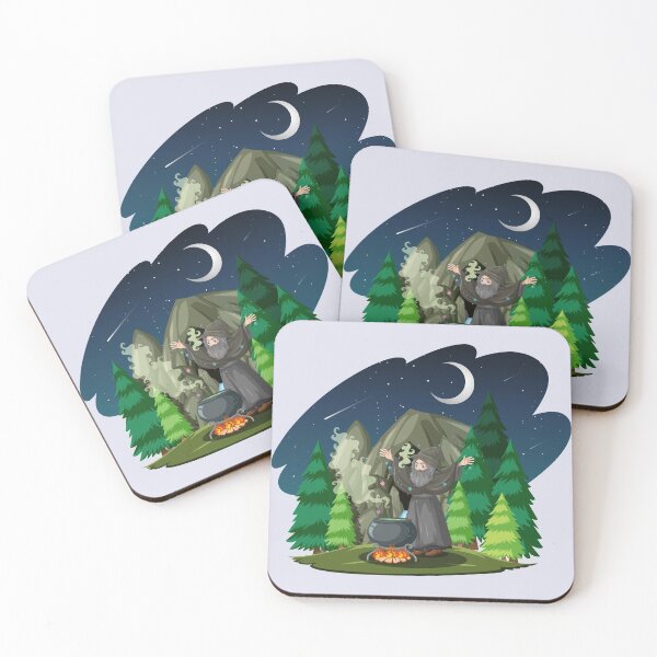 Item preview, Old Wizard With Black Magic Pot Forest Cartoon  designed and sold by artPS.