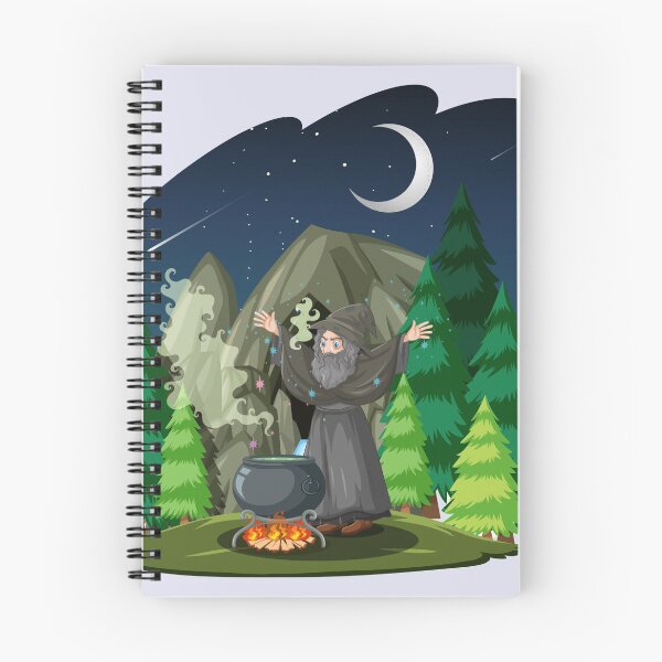 Item preview, Old Wizard With Black Magic Pot Forest Cartoon  designed and sold by artPS.