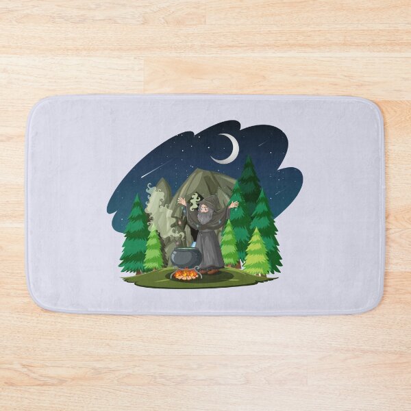 Item preview, Old Wizard With Black Magic Pot Forest Cartoon  designed and sold by artPS.