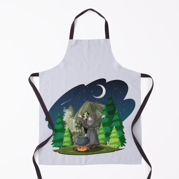 Item preview, Old Wizard With Black Magic Pot Forest Cartoon designed and sold by artPS.
