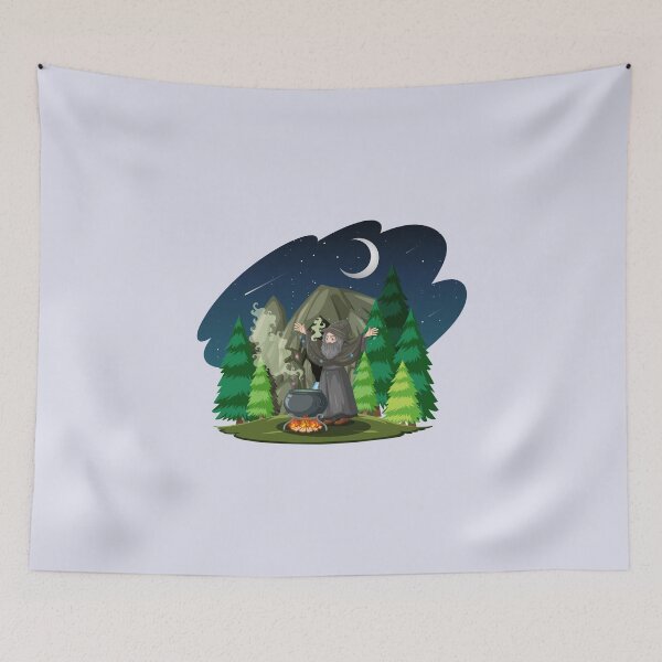 Item preview, Old Wizard With Black Magic Pot Forest Cartoon  designed and sold by artPS.