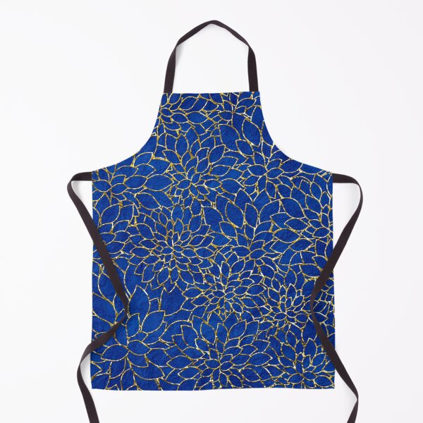 Item preview, Floral Abstract - Gold and Cobalt Blue designed and sold by Klara Acel.